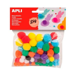 13061 APLI POMPONES COLORES SURTIDOS -BOLSA 78U-