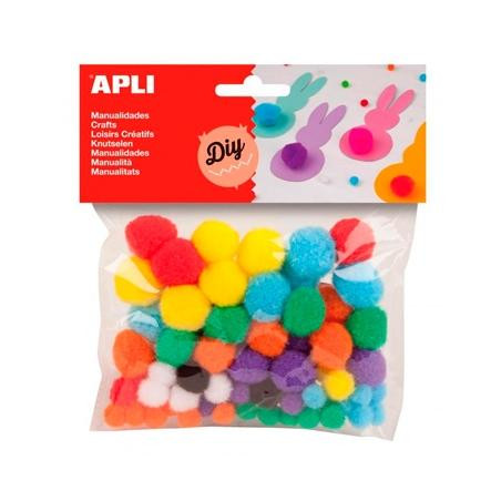 13061 APLI POMPONES COLORES SURTIDOS -BOLSA 78U-