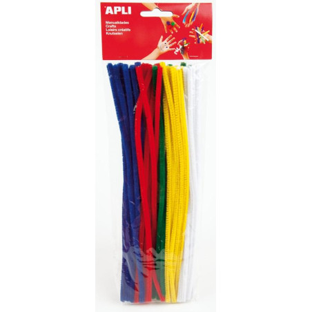 13065 APLI LIMPIAPIPAS 300X6MM COLORES SURTIDOS -50U-