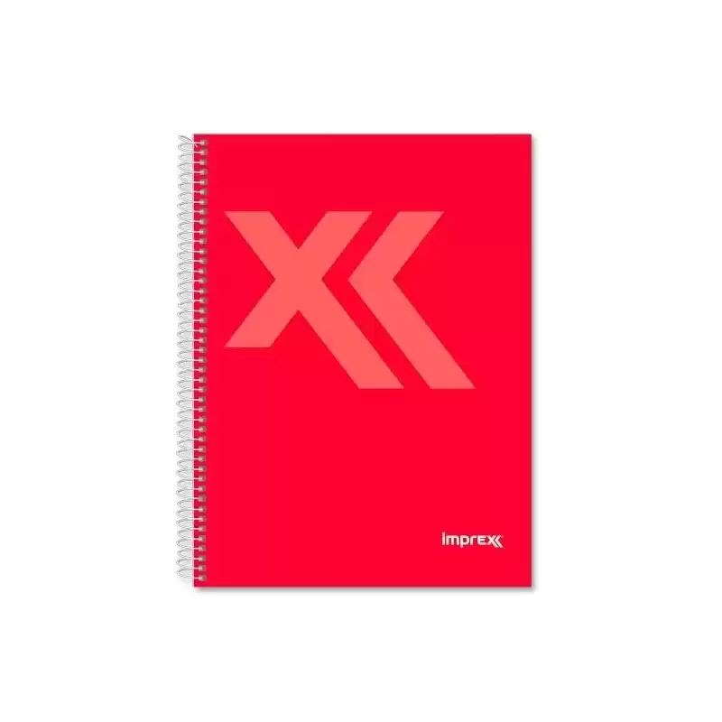 IMP0108 IMPREX CUADERNO ESPIRAL TAPA FORRADA FOLIO 80H 90GR 4X4 ROJO