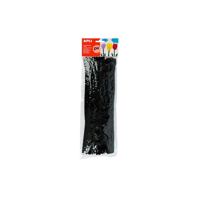 13276 APLI LIMPIAPIPAS 300X6MM NEGRO -50U-