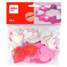 13283 APLI FORMAS GOMA EVA ADHESIVAS CORAZONES CON PURPURINA COLORES SURTIDOS -52U-