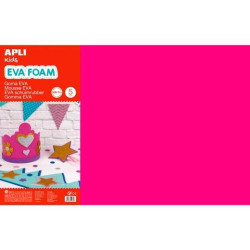 13692 APLI GOMA EVA 40X60CM GROSOR 2MM FUCSIA PACK 5 UD