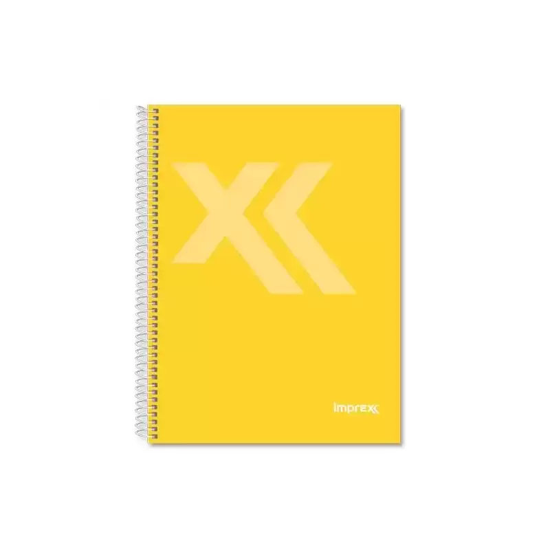 IMP0110 IMPREX CUADERNO ESPIRAL TAPA FORRADA FOLIO 80H 90GR 4X4 AMARILLO