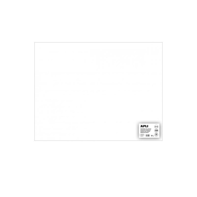 14254 APLI CARTULINA 50X65CM 170GR PACK DE 25H BLANCO