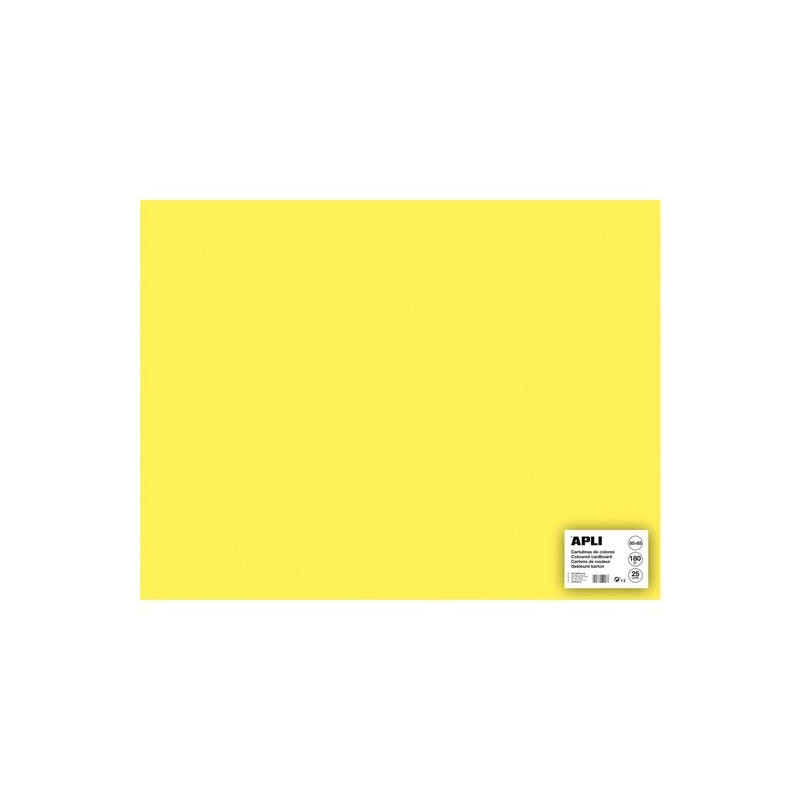 14256 APLI CARTULINA 50X65CM 170GR PACK DE 25H AMARILLO CLARO