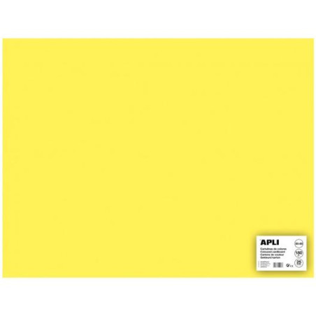 14256 APLI CARTULINA 50X65CM 170GR PACK DE 25H AMARILLO CLARO