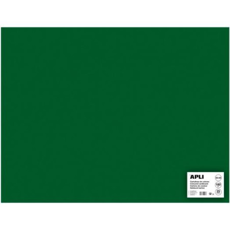 14272 APLI CARTULINA 50X65CM 170GR PACK DE 25H VERDE OSCURO