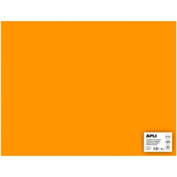 14276 APLI CARTULINA 50X65CM 170GR PACK DE 25H NARANJA FLÚOR