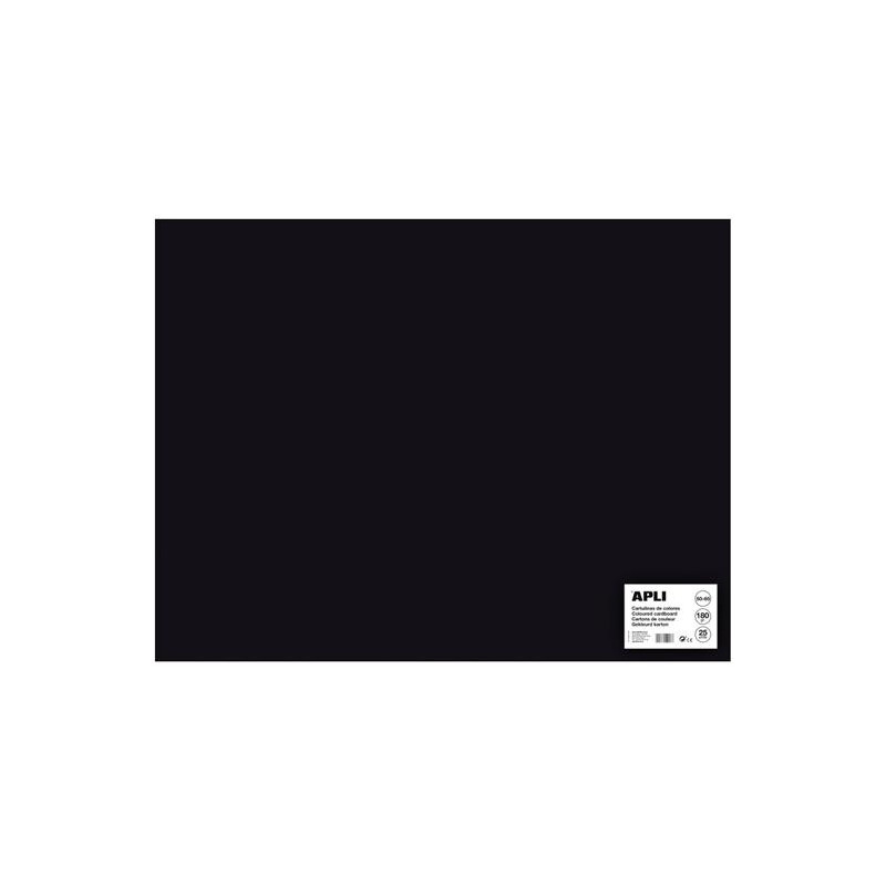 14279 APLI CARTULINA 50X65CM 170GR PACK DE 25H NEGRO