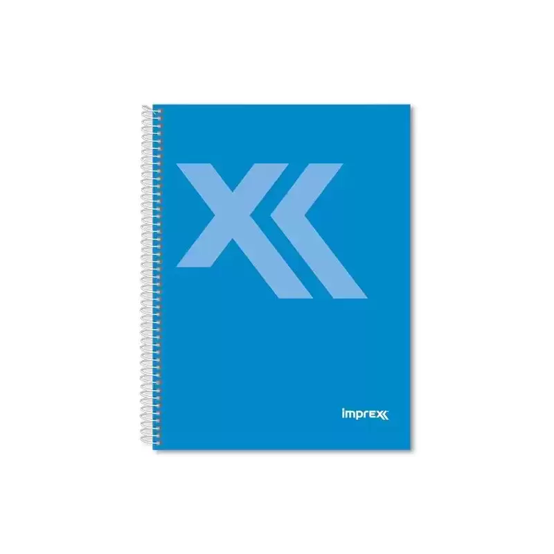IMP0114 IMPREX CUADERNO ESPIRAL TAPA FORRADA A5 80H 90GR 4X4 AZUL