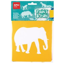 19409 APLI PLANTILLAS DE FORMAS ANIMALES DE LA SELVA PAINT & FUN PP FLEXIBLE BOLSA DE 6 SURTIDOS