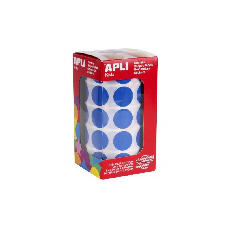 4860 APLI GOMETS REDONDOS 20MM ROLLO AZUL