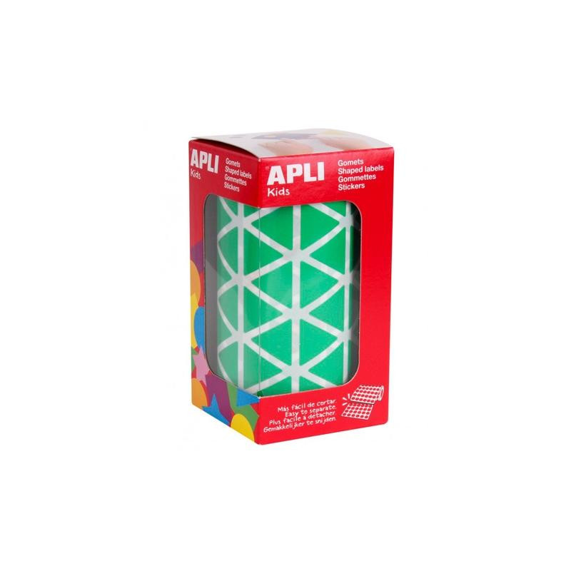 4870 APLI GOMETS TRIANGULARES 20MM ROLLO VERDE -ROLLO 2832 UNIDADES-