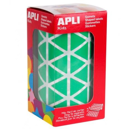 4870 APLI GOMETS TRIANGULARES 20MM ROLLO VERDE -ROLLO 2832 UNIDADES-