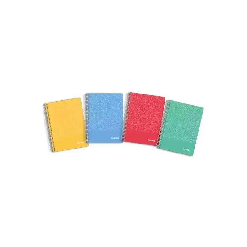 IMP0118 IMPREX CUADERNO ESPIRAL TAPA PP A5 80H 90GR 4X4 COLORES SURTIDOS