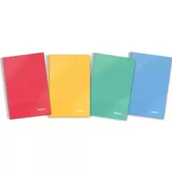 IMP0119 IMPREX CUADERNO ESPIRAL TAPA PP FOLIO 80H 90GR 4X4 COLORES SURTIDOS