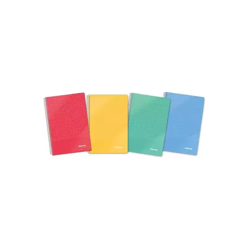 IMP0119 IMPREX CUADERNO ESPIRAL TAPA PP FOLIO 80H 90GR 4X4 COLORES SURTIDOS