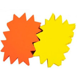 100403 APLI CARTELES FLASH 120X80 MM AMARILLO/NARANJA FLUORESCENTE -50U-