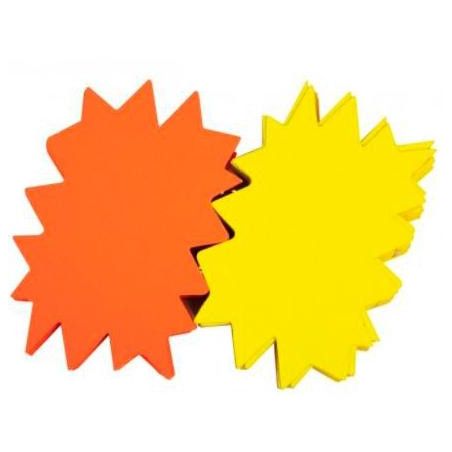 100403 APLI CARTELES FLASH 120X80 MM AMARILLO/NARANJA FLUORESCENTE -50U-