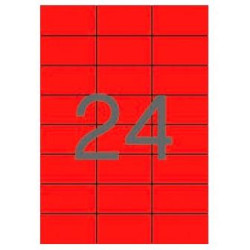 01593 APLI ETIQUETAS ADHESIVAS 70X37MM INKJET/LÁSER C/RECTOS 24 X 20H ROJO