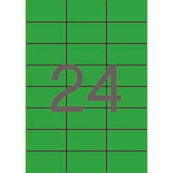 01594 APLI ETIQUETAS ADHESIVAS 70X37MM INKJET/LÁSER C/RECTOS 24 X 20H VERDE