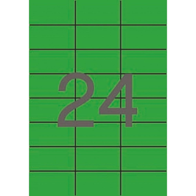 01594 APLI ETIQUETAS ADHESIVAS 70X37MM INKJET/LÁSER C/RECTOS 24 X 20H VERDE