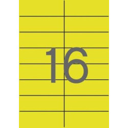 01595 APLI ETIQUETAS ADHESIVAS 105X37MM INKJET/LÁSER C/RECTOS 16 X 20H AMARILLO FLUORESCENTE