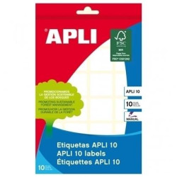 01625 APLI ETIQUETAS ADHESIVAS CIRCULARES Ø10MM ESCRITURA MANUAL C/RECTOS 126 X 10H BLANCO