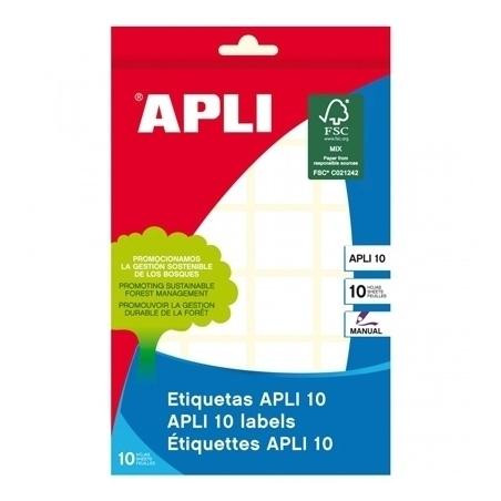 01631 APLI ETIQUETAS ADHESIVAS 5X35MM ESCRITURA MANUAL C/ROMOS 60 X 10H BLANCO