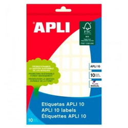 01635 APLI ETIQUETAS ADHESIVAS 12X18MM ESCRITURA MANUAL C/ROMOS 56 X 10H BLANCO