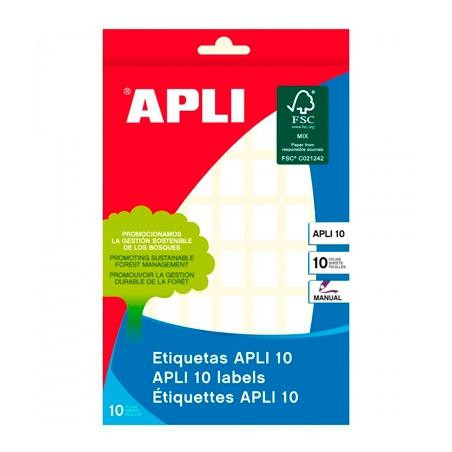 01635 APLI ETIQUETAS ADHESIVAS 12X18MM ESCRITURA MANUAL C/ROMOS 56 X 10H BLANCO