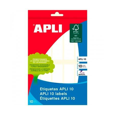 01643 APLI ETIQUETAS ADHESIVAS 20X75MM ESCRITURA MANUAL C/ROMOS 10 X 10H BLANCO