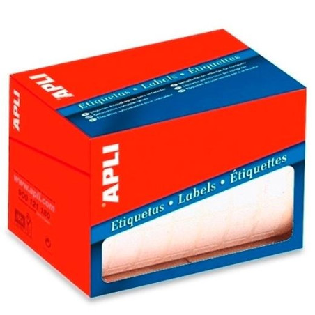 01694 APLI ETIQUETAS PARA PRECIOS 34X53MM ESCRITURA MANUAL CANTOS ROMOS ROLLO DE 900 BLANCO