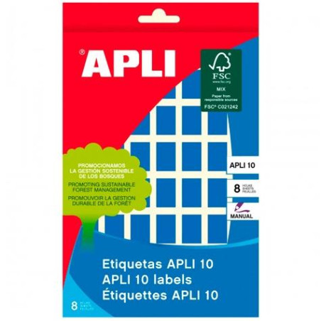 02751 APLI ETIQUETAS ADHESIVAS 12X18MM ESCRITURA MANUAL C/ROMOS 56 X 8H AZUL