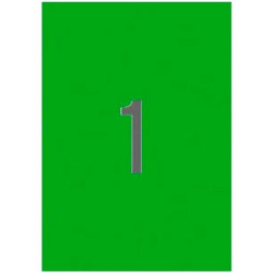 02881 APLI ETIQUETAS ADHESIVAS 210X297MM LÁSER C/RECTOS 1 X 20H VERDE FLUORESCENTE