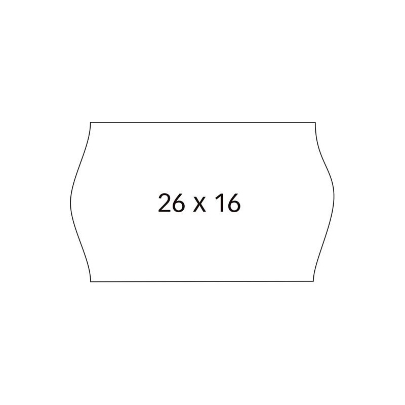 100922 APLI ETIQUETAS PARA ETIQUETADORA DE PRECIOS 26X16MM C/SINUSOIDAL 6 ROLLOS DE 1000 BLANCO