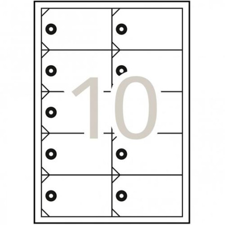 10149 APLI ETIQUETAS COLGANTES C/ARANDELA 98X57MM INKJET/LÁSER 10 X 10H BLANCO