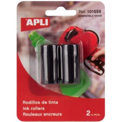 101558 APLI ROLLO TINTA PARA ETIQUETADORA NEGRO 1 BLISTER CON 2 UNIDADES