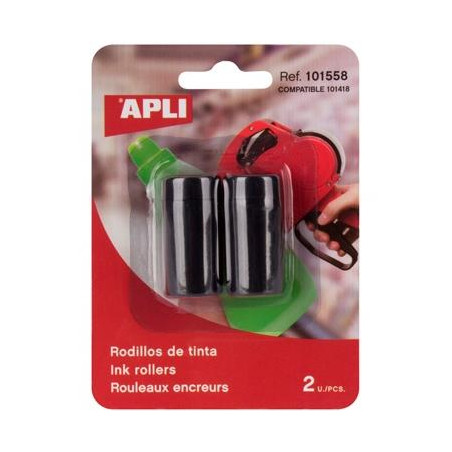 101558 APLI ROLLO TINTA PARA ETIQUETADORA NEGRO 1 BLISTER CON 2 UNIDADES