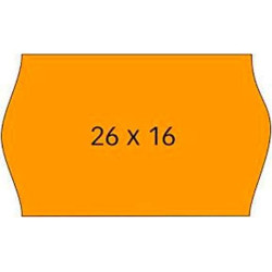 101719 APLI ETIQUETAS REMOVIBLES PARA ETIQUETADORA DE PRECIOS 26X16MM C/SINUSOIDAL 6 ROLLOS DE 1000 NARANJA