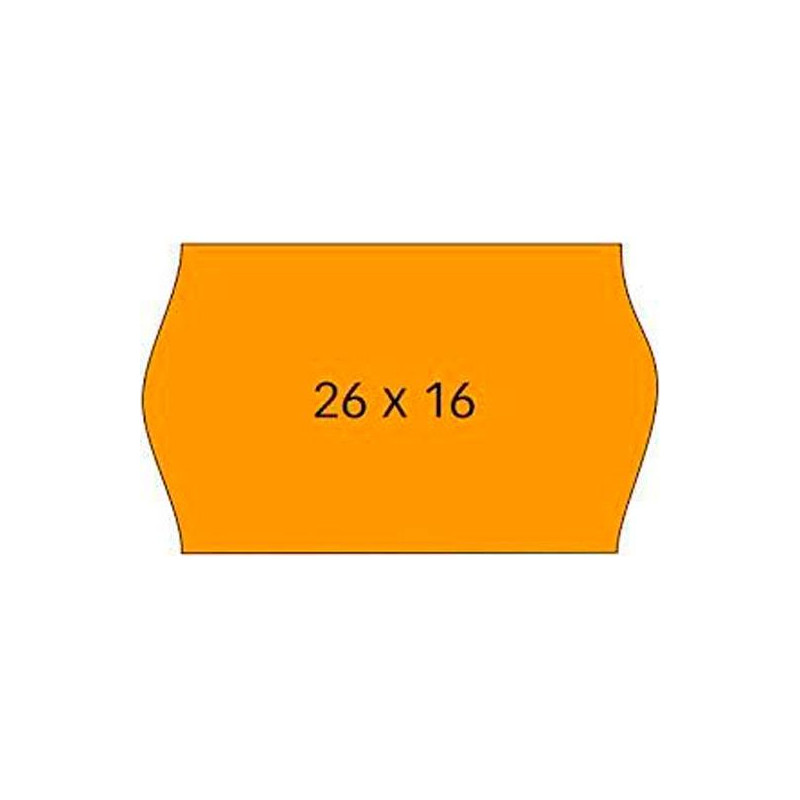 101719 APLI ETIQUETAS REMOVIBLES PARA ETIQUETADORA DE PRECIOS 26X16MM C/SINUSOIDAL 6 ROLLOS DE 1000 NARANJA