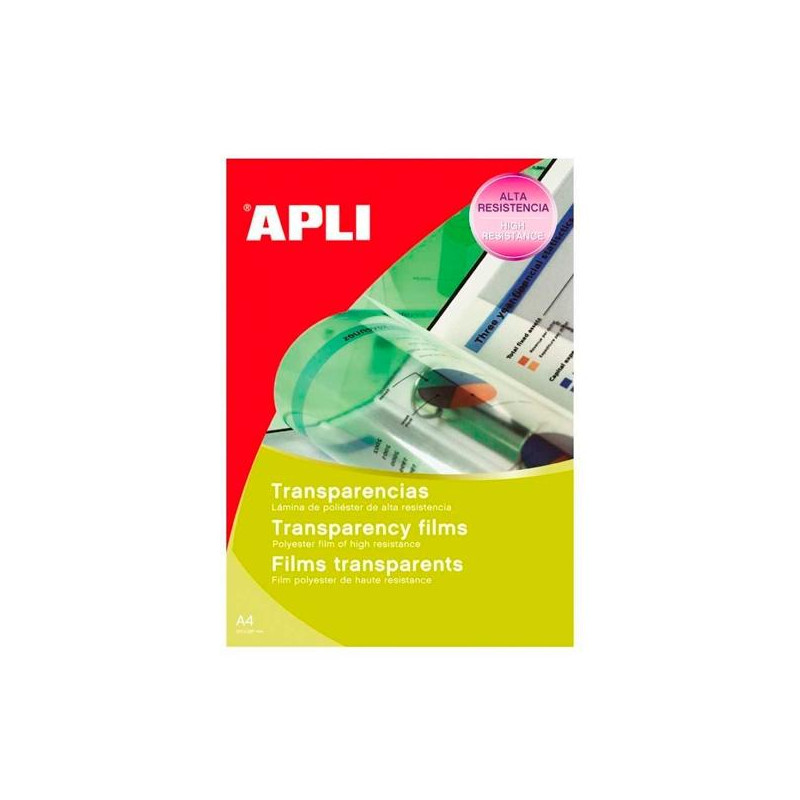 10290 APLI PACK 10 HOJAS TRANSPARENCIAS AUTOADHESIVAS A4 SIN BANDA PARA INKJET