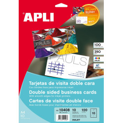 10408 APLI TARJETAS VISITA DOBLE CARA BLANCO PARA INKJET