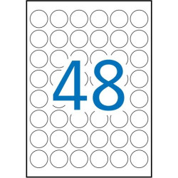 13882 APLI ETIQUETAS ADHESIVAS CIRCULARES Ø30MM INKJET/LÁSER 48 X 25H BLANCO