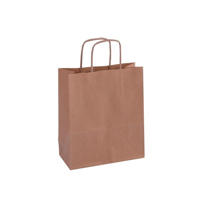 101852 APLI BOLSA CON ASAS PAPEL KRAFT 18X8X21CM MARRÓN -50U-