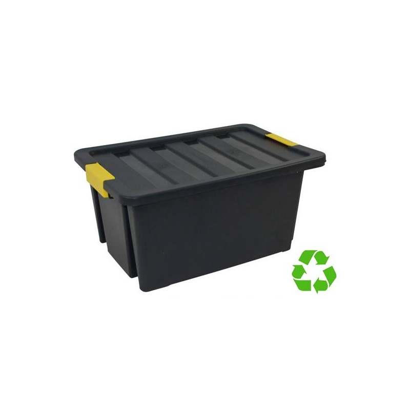 CP1481055 NE ARCHIVO 2000 CAJA DE ALMACENAJE SOSTENIBLE 55L APILABLE Y ENCAJABLE C/TAPA 430X630X300MM PP NEGRO