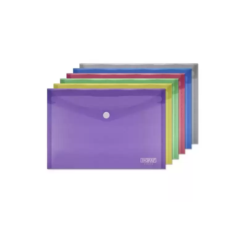 322881 INGRAF SOBRE PORTADOCUMENTOS CON BROCHE A5 COLORES SURTIDOS