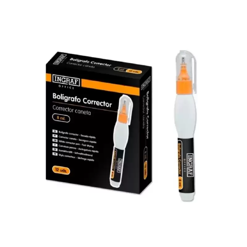 320084 INGRAF BOLÍGRAFO CORRECTOR OFFICE 8ML PUNTA METÁLICA