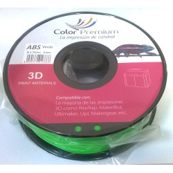 Bobina filamento 3D ABS 1.75mm color verde